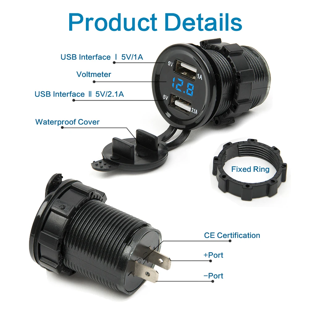 Двойной USB прикуриватель для мотоцикла автомобильный зарядное устройство гнездо
