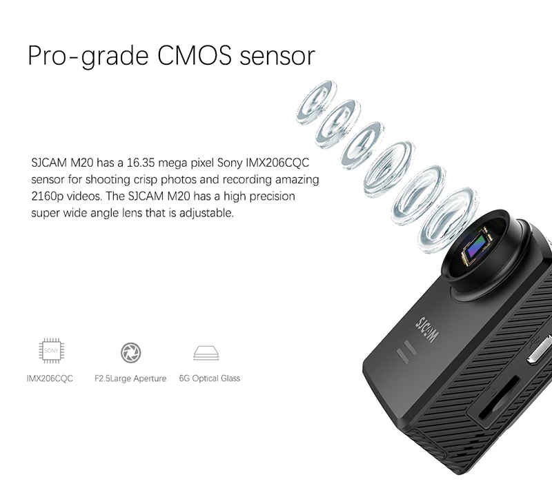 Оригинальная Спортивная Экшн-камера SJCAM M20, 4 K, Wifi, гироскоп, уличная мини видеокамера, 2160P HD, 16 МП, SJ Cam, 30 м, водонепроницаемая, для экстремальных видов спорта, DV