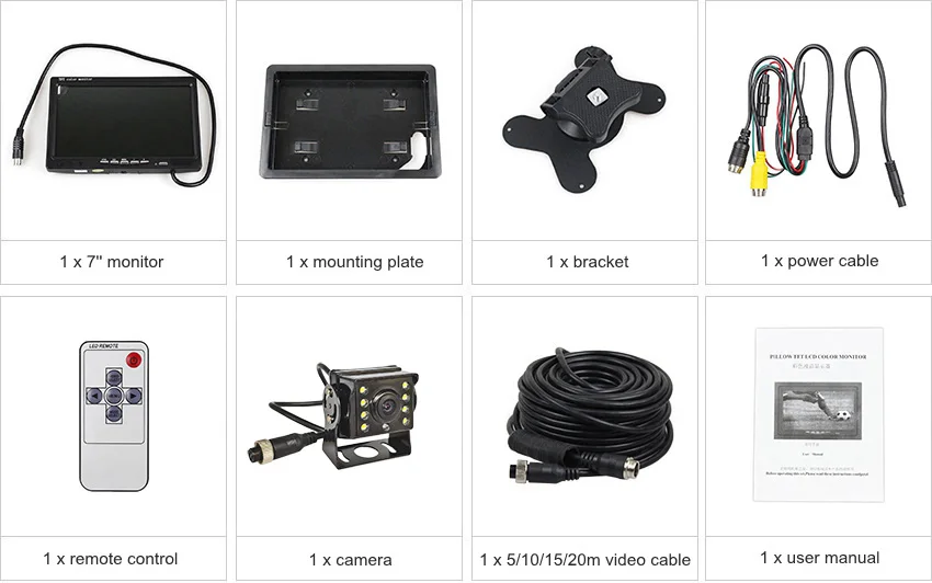 DIYSECUR DC 12 V-24 V " автомобиля заднего хода монитор+ 4pin светодиодный Цвет Ночное ВИДЕНИЕ CCD камера заднего вида резервного копирования Камера для автобус