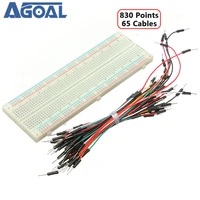 mb102 830 tie points solderless pcb breadboard 65 pcs jumper cables free shipping