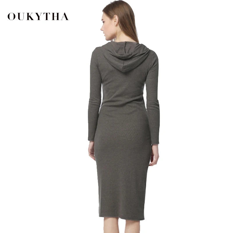 Новые 2017 осень и зима Женщины длиной до пола платье случайные бедра длинное Hoodie