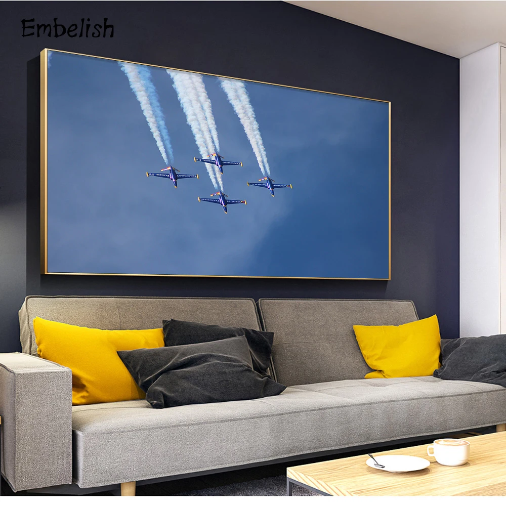 

Embelish 1 Pieces Airplane HD Print On Canvas Paintings For Living Room Aircraft Wall Art Posters Modern Home Decor Pictures