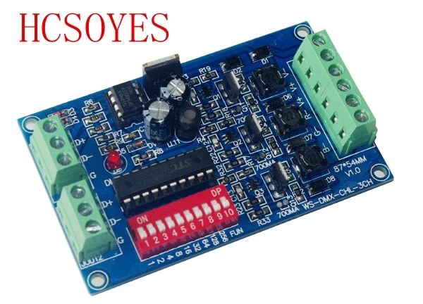 Высокое качество 3CH RGB 350ma * 3 DMX512 декодер светодиодный контроллер для Светодиодный