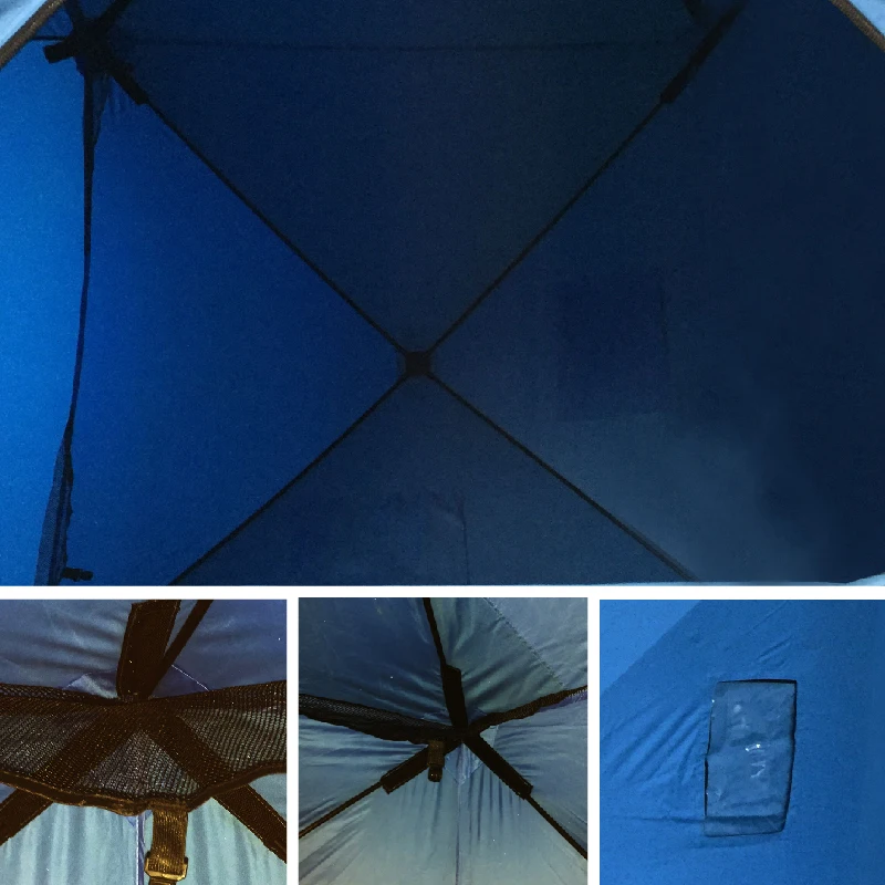 Outdoors Portable 3 Person Ice Fishing Tent with Ventilation Windows and Carry Pack | Tents