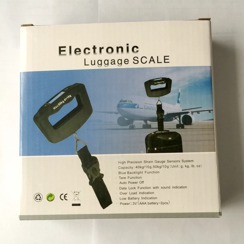 Ручной Чемодан для багажа 50 кг 10 г весы с крючком Цифровые кухонные подвесные