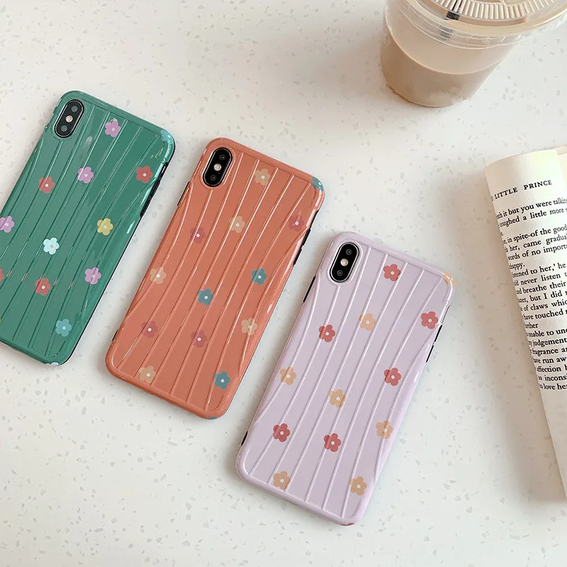 Карамельный цвет милые цветы волна точка телефон чехол для iPhone 7 Puls 6 6S 8 X XR Xsmax