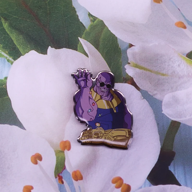 Thanos infinite gauntlet pin Мстители мощные драгоценные камни значок Поклонники Marvel большое дополнение
