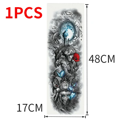 style 25-1pcs Временные татуировки наклейки для мужчин татуировки рукава тела рука Вспышка татуировки водонепроницаемые переводные наклейки череп цветок металлик татуировки - Цвет: style 25-1pcs