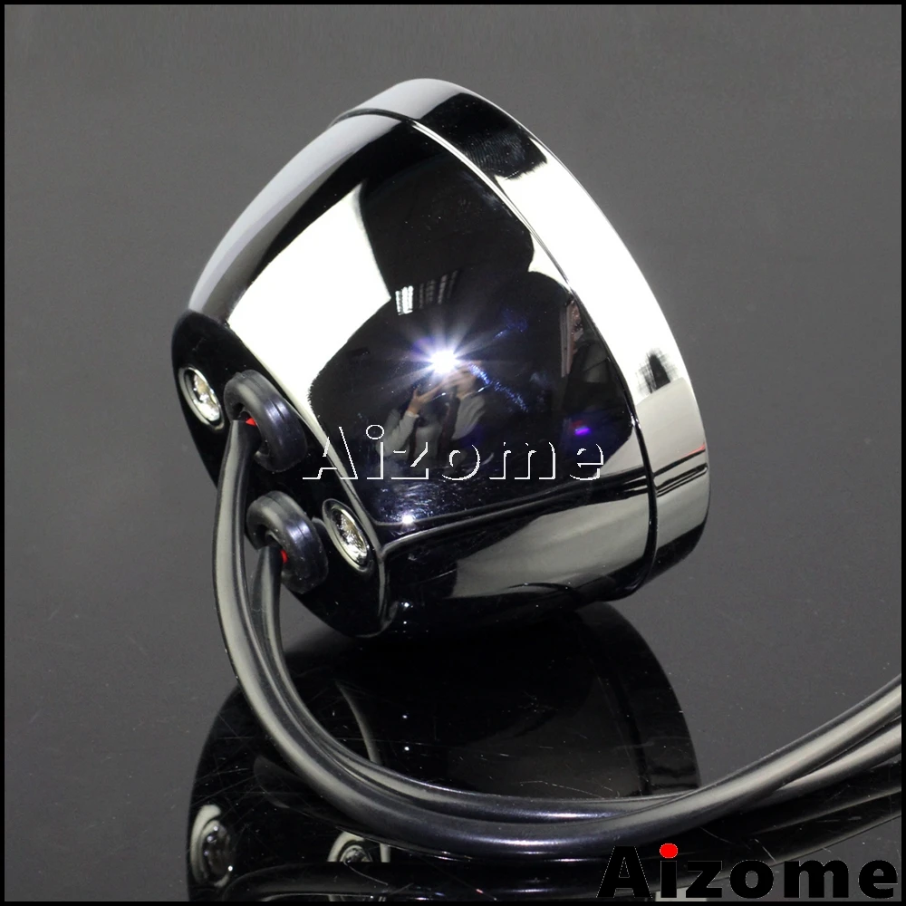 Хромированный красный светодиодный задний фонарь для мотоцикла Harley Chopper Bobber Cafe