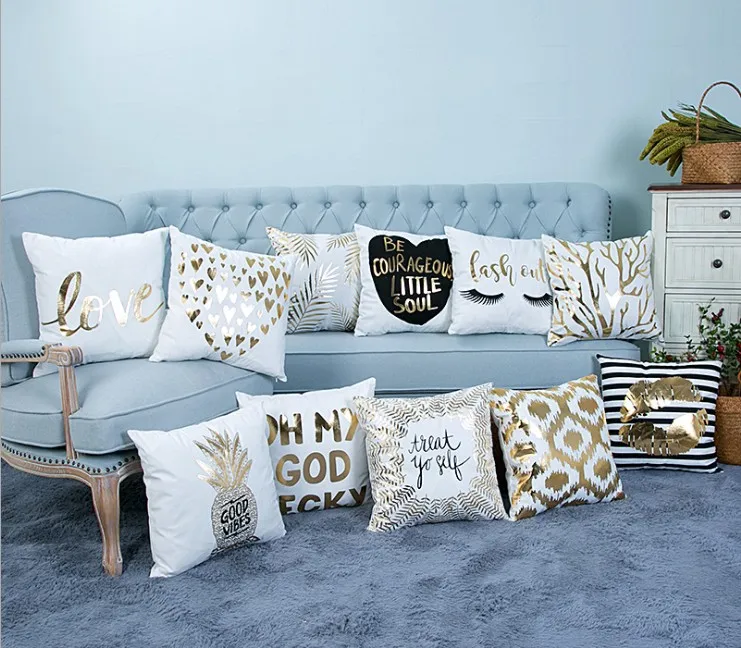 Супермягкая Бархатная подушка с бронзовым покрытием наволочка для подушки