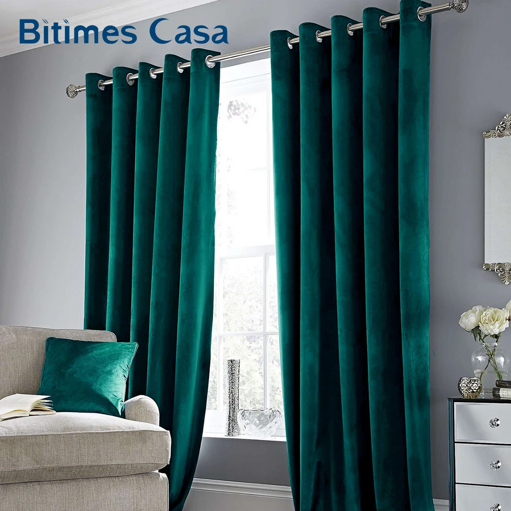 Роскошные бархатные занавески для окон в новом цвете панели гостиной спальни