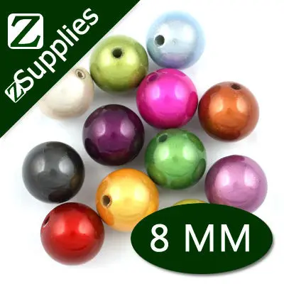 8 мм смешанные цвета флейта жемчужные жемчужины акрил оптовая продажа для 2013 года