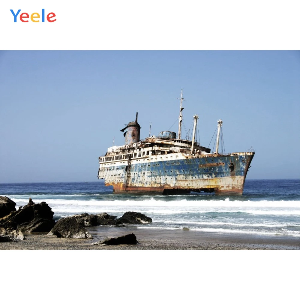 Yeele Old Ship Photography Backdrops Seaside Junk Landscape Photographic Backgrounds Wedding Photocall For The Photo Studio | Электроника