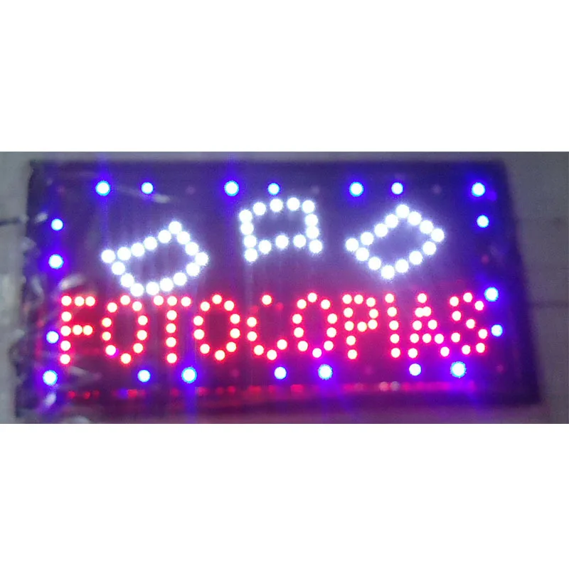 

CHENXI hot sale customed low power 10X19 inch semi-outdoor Ultra Bright running fotocopias shop led sign