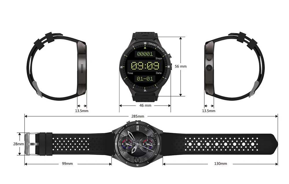 KingWear KW88 Pro 3g Смарт-часы телефон Android 7,0 MTK6580 четырехъядерный 1. 3g Hz Сидячий напоминание Bluetooth 4,0 Wifi gps 1 ГБ 16 ГБ