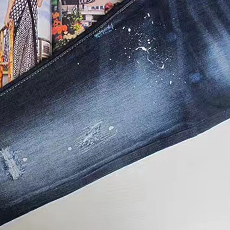 Джинсы женские со средней посадкой рваные модные эластичные джинсы большого