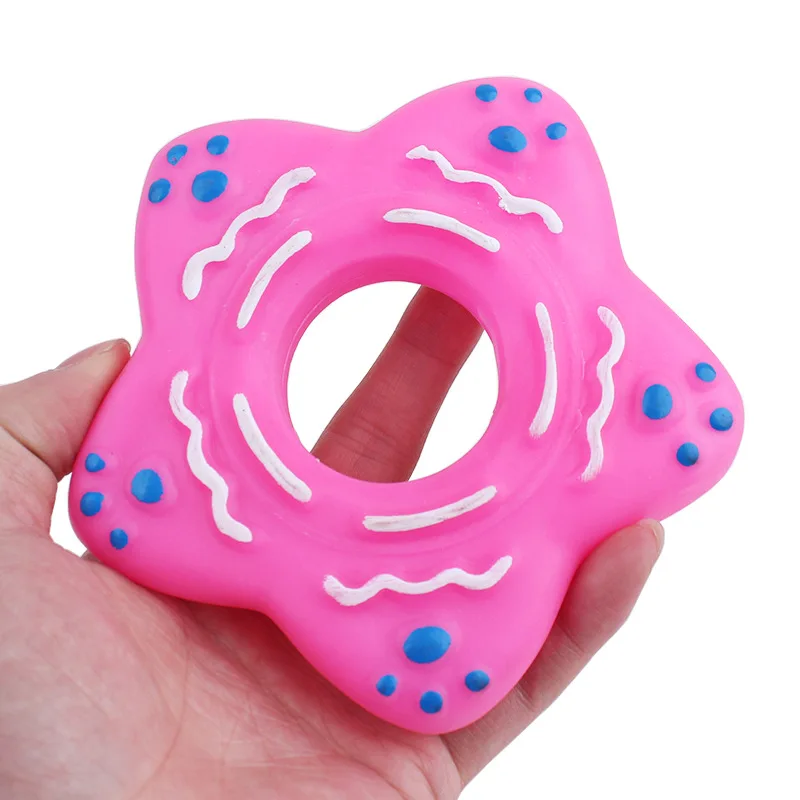 1 шт. розовый Игрушки для собак питомец щенок пищалка скрипучий звук пентаграмма