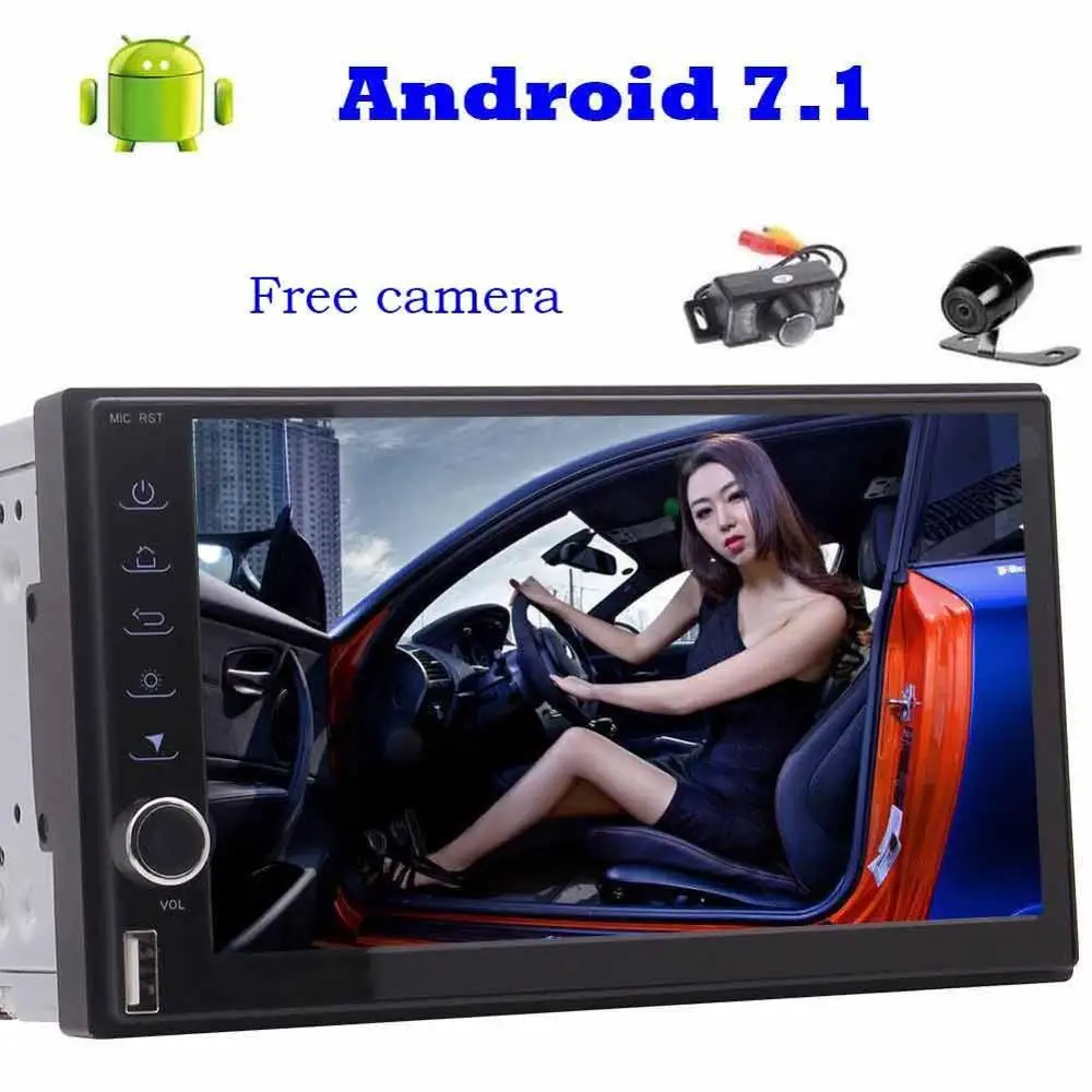 Фронтальная и резервная камера Android 7 1 автомобильный dvd плеер 2Din стерео с gps