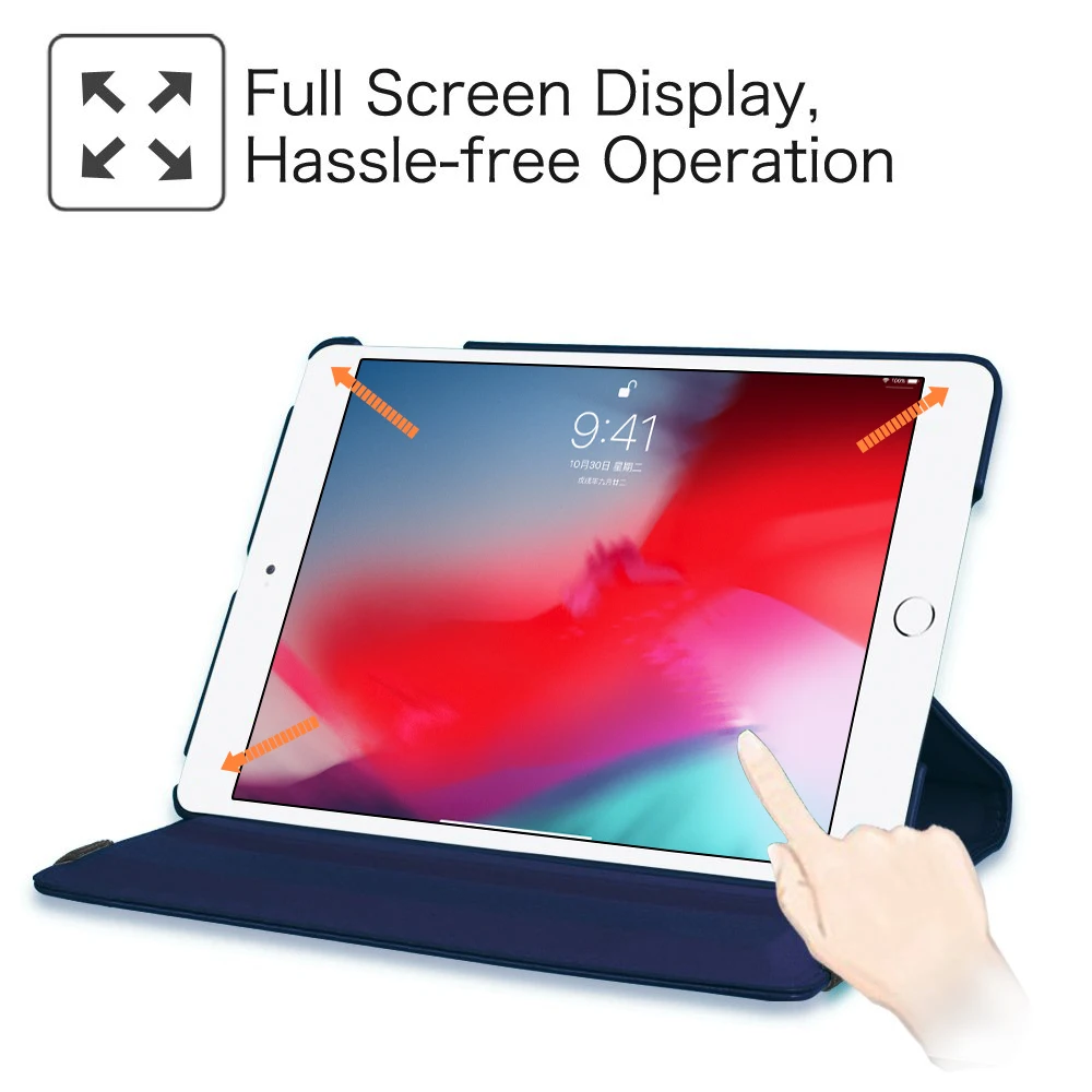 Чехол для iPad 9 7 2018 Apple Air 2 1 чехол 360 градусов вращающийся PU кожаный Coque Авто