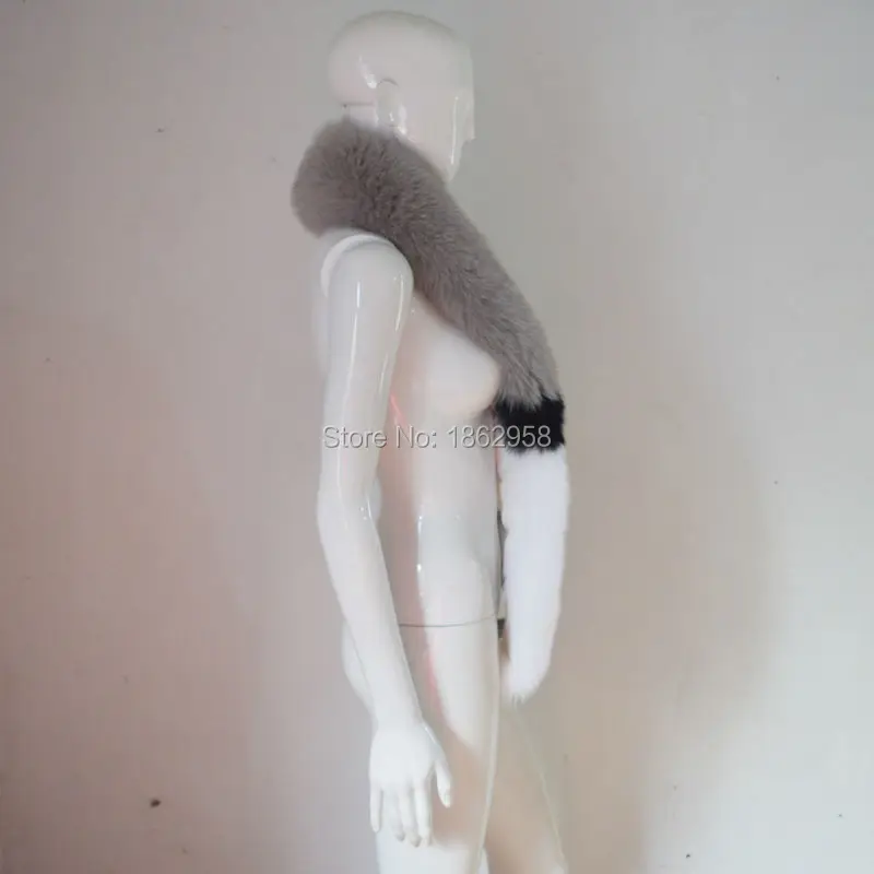 2019 New Arrival SJ767 China Haining Promotion Hot Sale Long Fox Fur Winter Scarf |