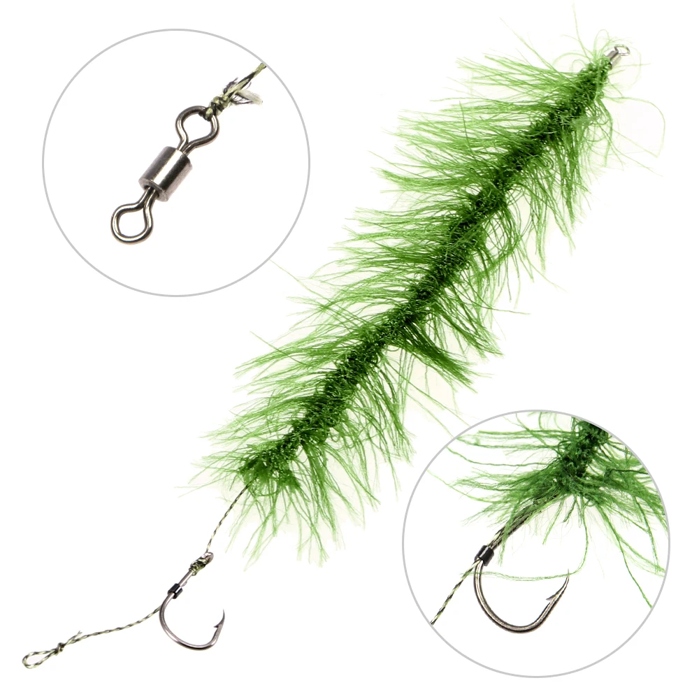 2 шт Карп волос установки терминала снасти с крюком и сорняками рыболовные