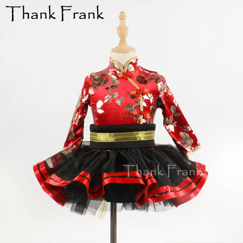 

Chinese Style Ballet Dress For Child Girls Ballerina Costumes Adult Long Sleeve Ballet Leotard Dresses Kids Modern Dance Wear