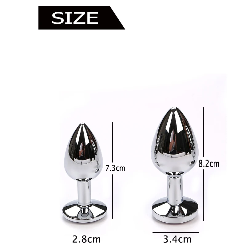 Anal Plug Stainless Steel Metal Toy 2 Sizes For Choose Crystal Jewelry Plug/Prostate Massager Couple Erotic Accessories | Красота и
