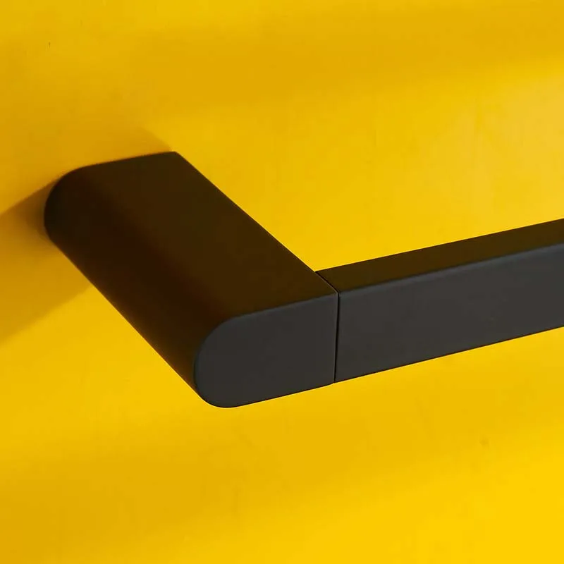 Free Shippinng Modern single towel bars wall mounted Zinc Alloy black rods bathroom hardware accessories | Обустройство дома