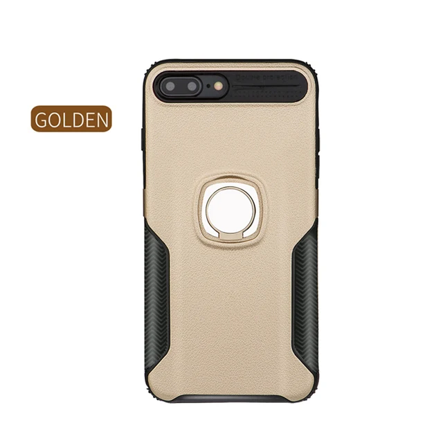 Беспроводной зарядный чехол для телефона для iPhone 6 6S 7 Plus OPPO R11 R15 для huawei P20 Lite glory V10 7X магнитное металлическое кольцо задняя крышка - Цвет: Gold