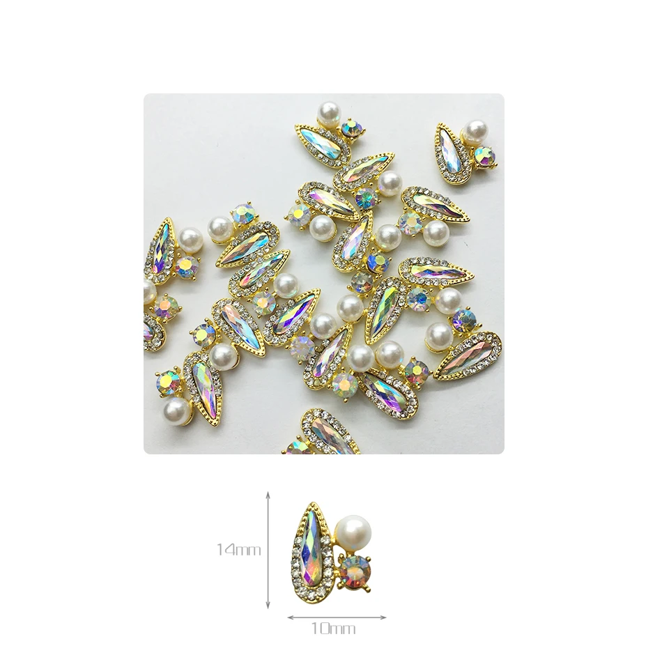 DD1104 -1 pack High Quality 20 pcs Gem pearl diamond Nail Decorators DIY nail art decorations metal tool | Красота и здоровье