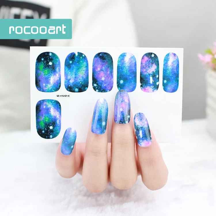 Y5219 Экологичные модные самоклеющиеся наклейки для дизайна ногтей Galaxy полностью