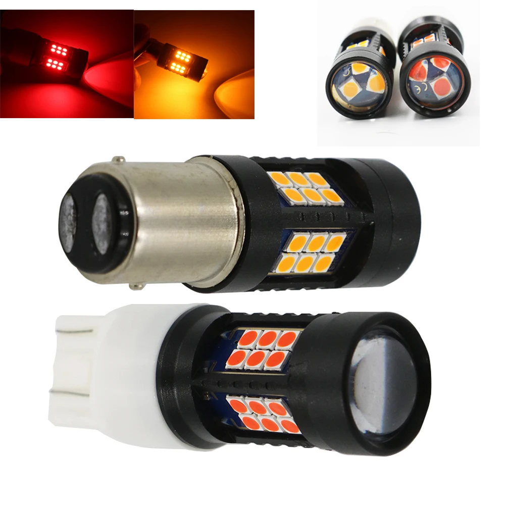 YSY 50 шт. BAY15D T20 7443 1157 светодиодный 3030 SMD 27smd Автомобильный задний фонарь тормозной