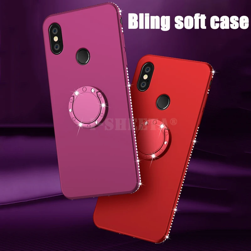 Блестящий чехол со стразами и бриллиантами для Xiaomi Mi A2 8 Lite Silm Мягкий ТПУ с