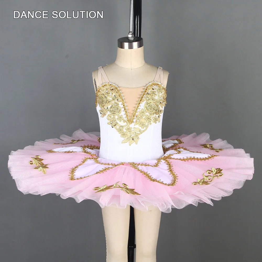 White with Pink Белый бархат стрейч лиф предварительно Профессиональный балетная пачка детское и женское танцевальное платье балерина сценический костюм BLL052 - Цвет: White with Pink