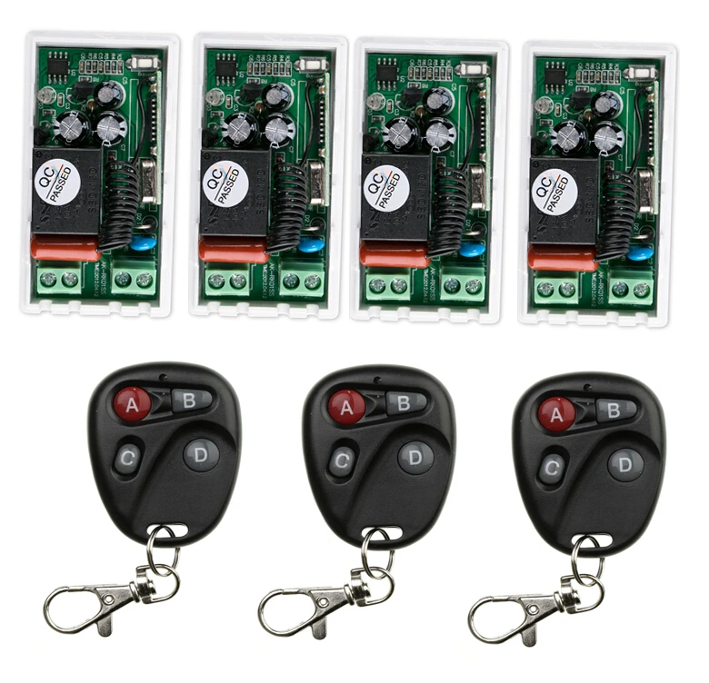 1 CH RF беспроводной пульт дистанционного управления Переключатель AC 220V система 4