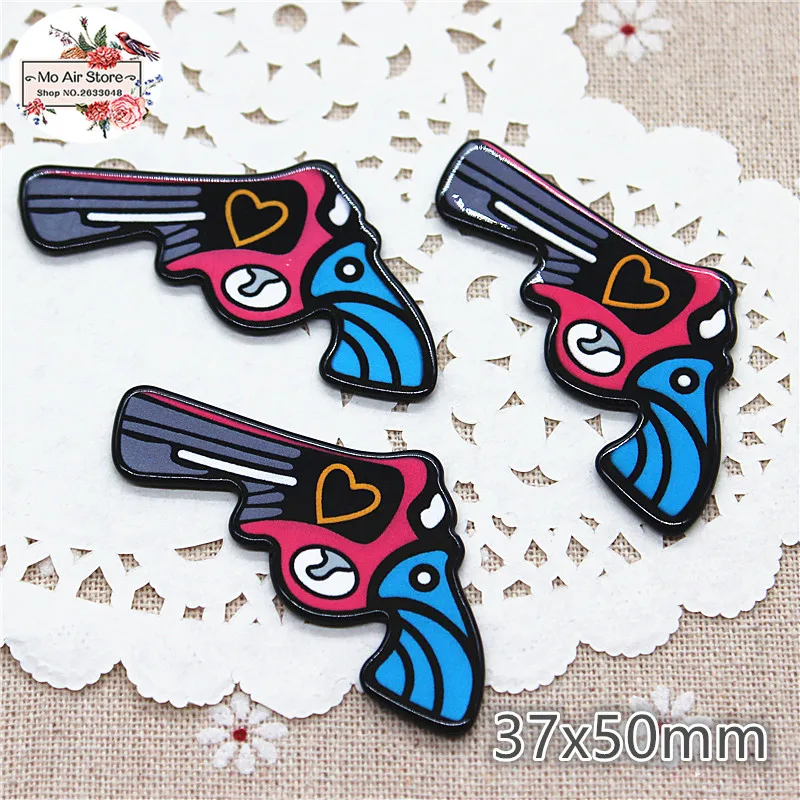 10 шт. плоский полимер пистолет плоская задняя часть художественное украшение