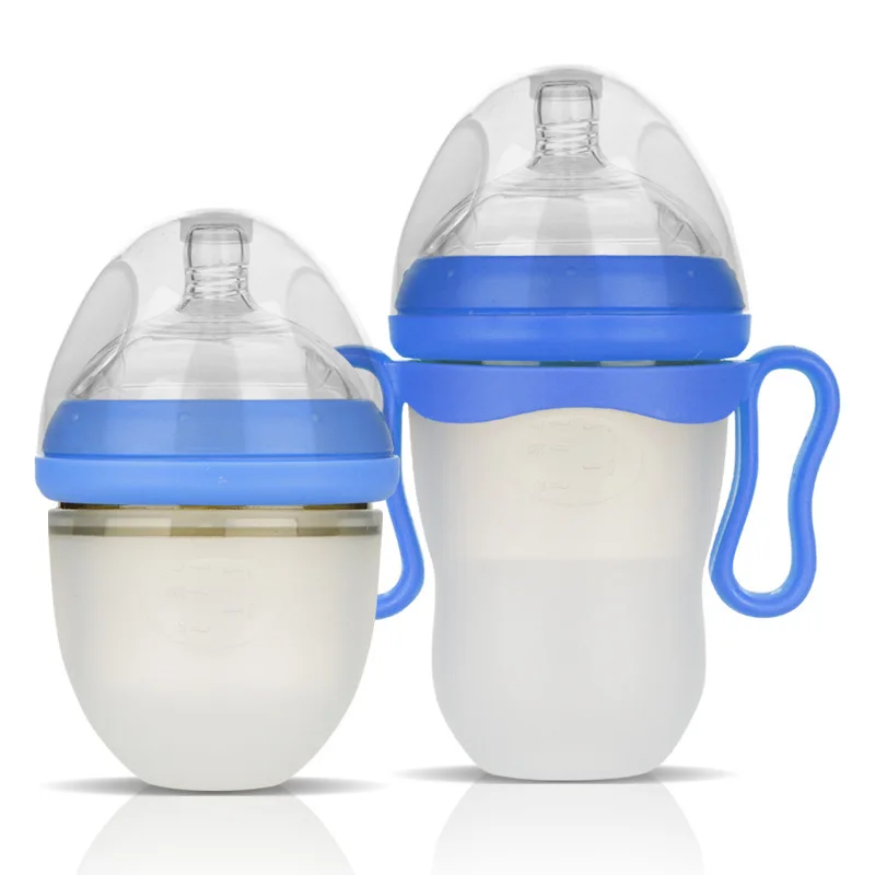 220ml Suvi Baby Silica Gel Big Mouth Milk Feeding Bottle Anti flatulence Extrusion Type with Handle Leakage proof|feeding bottle|milk feeding
