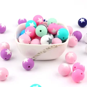 TYRY.HU 10 шт. 15 мм силиконовые бусины для прорезывания зубов для малышей игрушки для прорезывания зубов бусы клипсы мягкая текстура силиконовая Бесплатная доставка