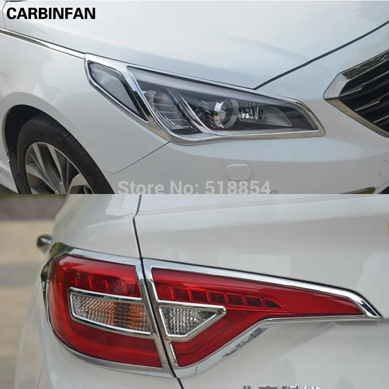 Аксессуары подходят для Hyundai Sonata LF хром Передняя Задняя Головной фонарь Крышка лампы Отделка Литья