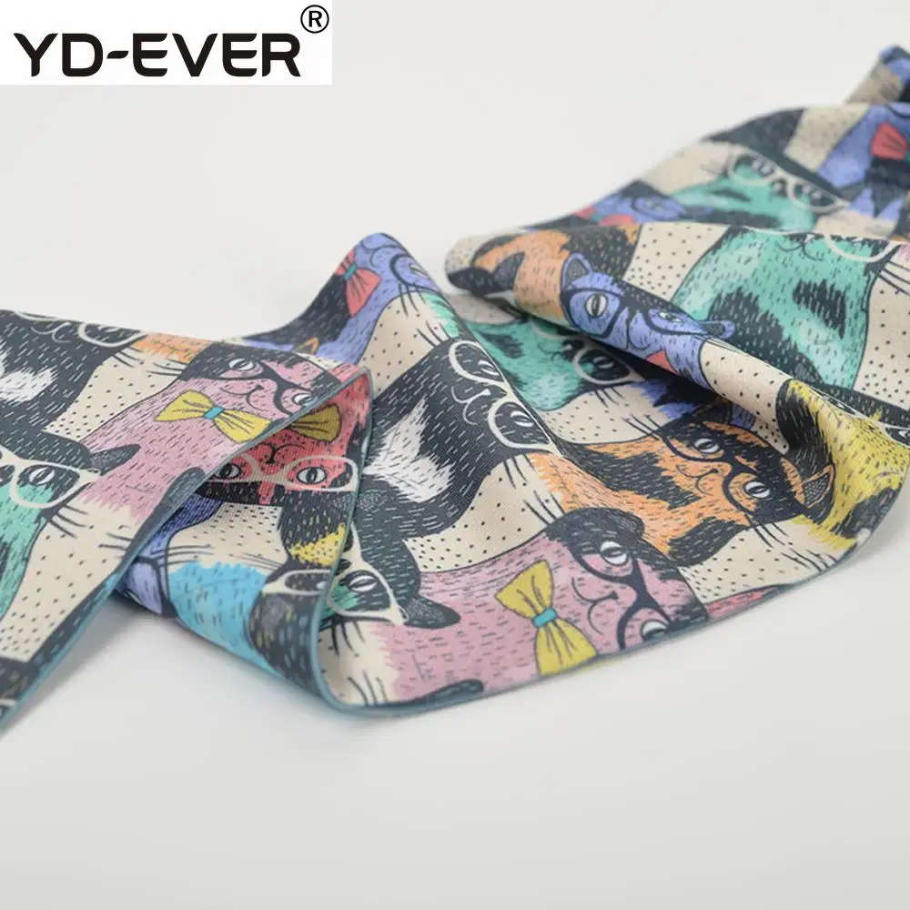 Женские колготки очки кошка для осени и весны тонкие с рисунком кота в стиле