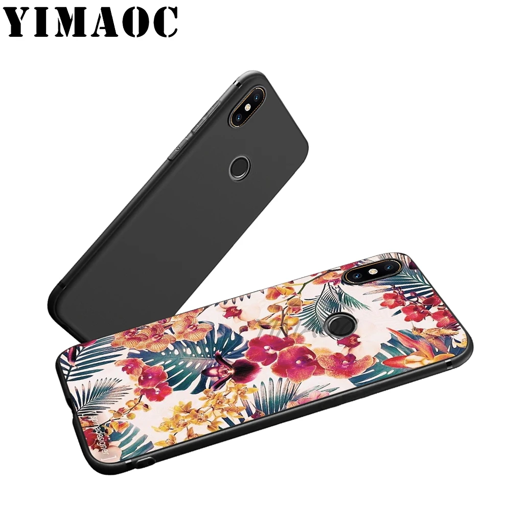 YIMAOC Yellow and Pink Flores Soft Silicone Case for Xiaomi Redmi Note 9 Mi 8 Se 7 6 6A A1 A2 4X 4A 5A 5 MAX 3 MiA1 |