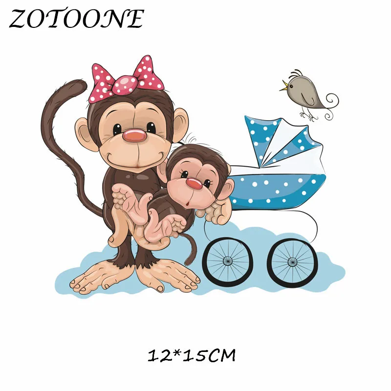 Термотрансферные наклейки ZOTOONE для одежды Детские нашивки с Обезьянами футболок
