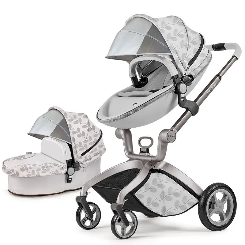 Leaves 2 in 1 25 долл. США Купоны! горячей мамы высокое пейзаж роскошный 3 в 1 Детская Коляска Перевозки новорожденных складывающиеся шок Детские коляски 0- 3 - Цвет: Leaves 2 in 1