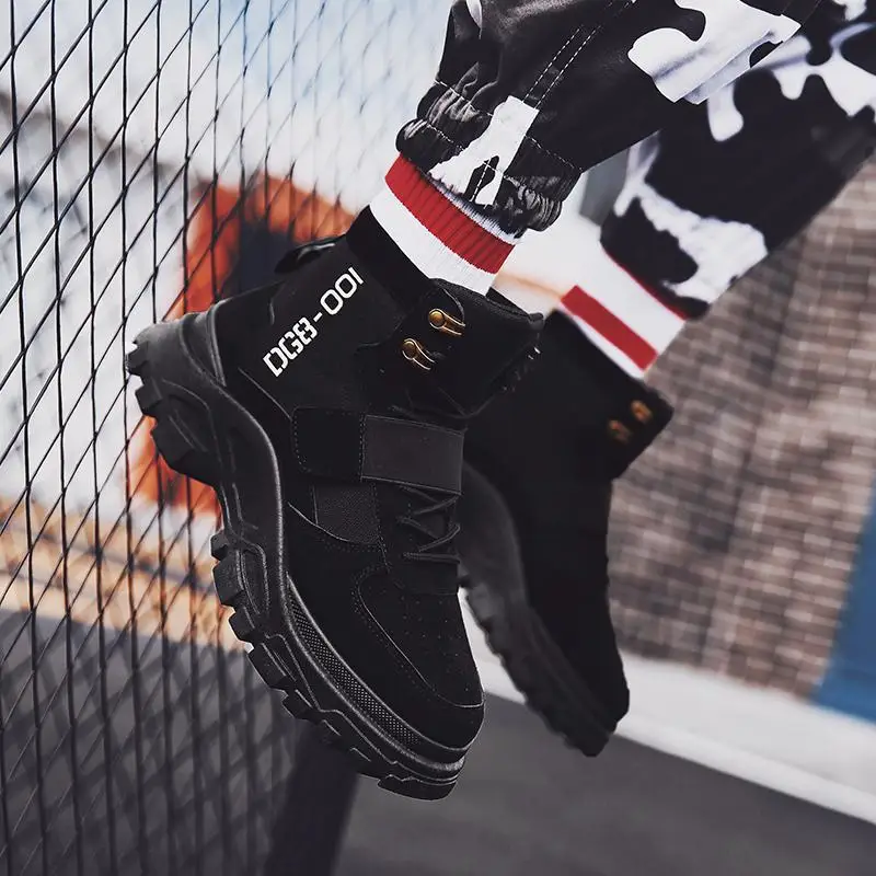 Новинка Высокая Повседневная обувь мужские Ботильоны дышащая парусиновая Обувь