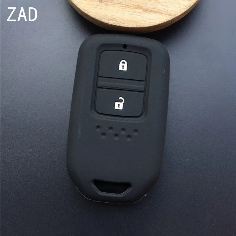ZAD 2 кнопки силиконовый резиновый автомобильный ключ чехол держатель для honda Vezel City Civic Jazz CRV Crider HRV Fit Freed Smart key