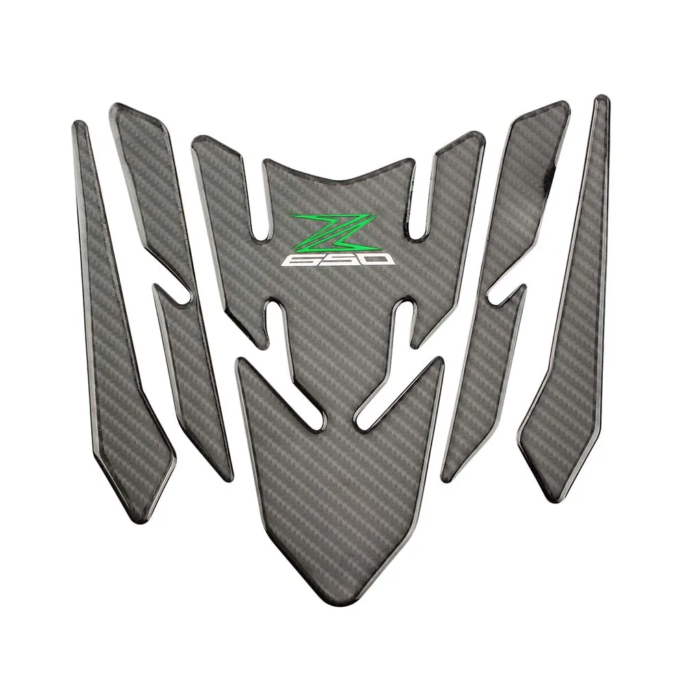 Для Kawasaki Z650 2017 3D Carbon Look Танк Pad и топливный бак кепки крышка Prorector стикеры