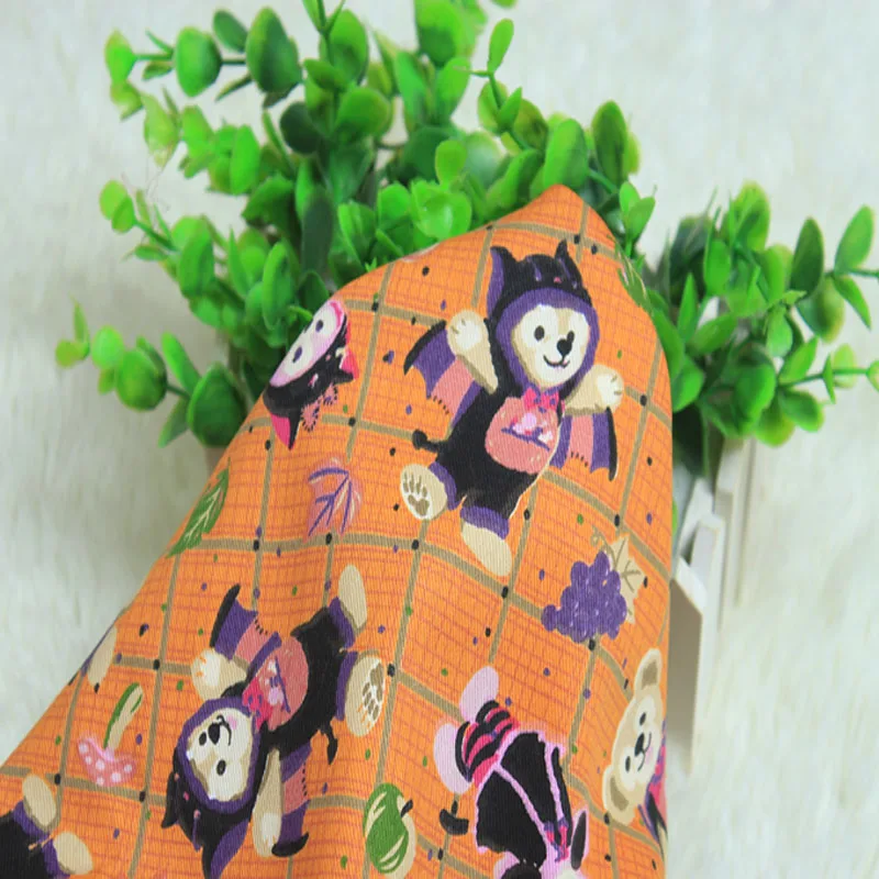 Фирменный дизайн 50x135 см Милая хлопковая ткань с принтом медведя летучей мыши для