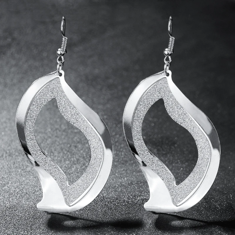 H:HYDE Geometric Hollow Out Dangle Earrings Statement Fashion Party Gift Metal Drop | Украшения и аксессуары