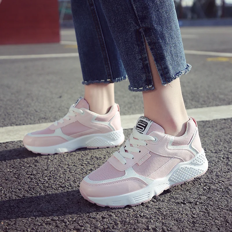 Женские кроссовки спортивная обувь женская для бега дышащая сетчатая кожаная