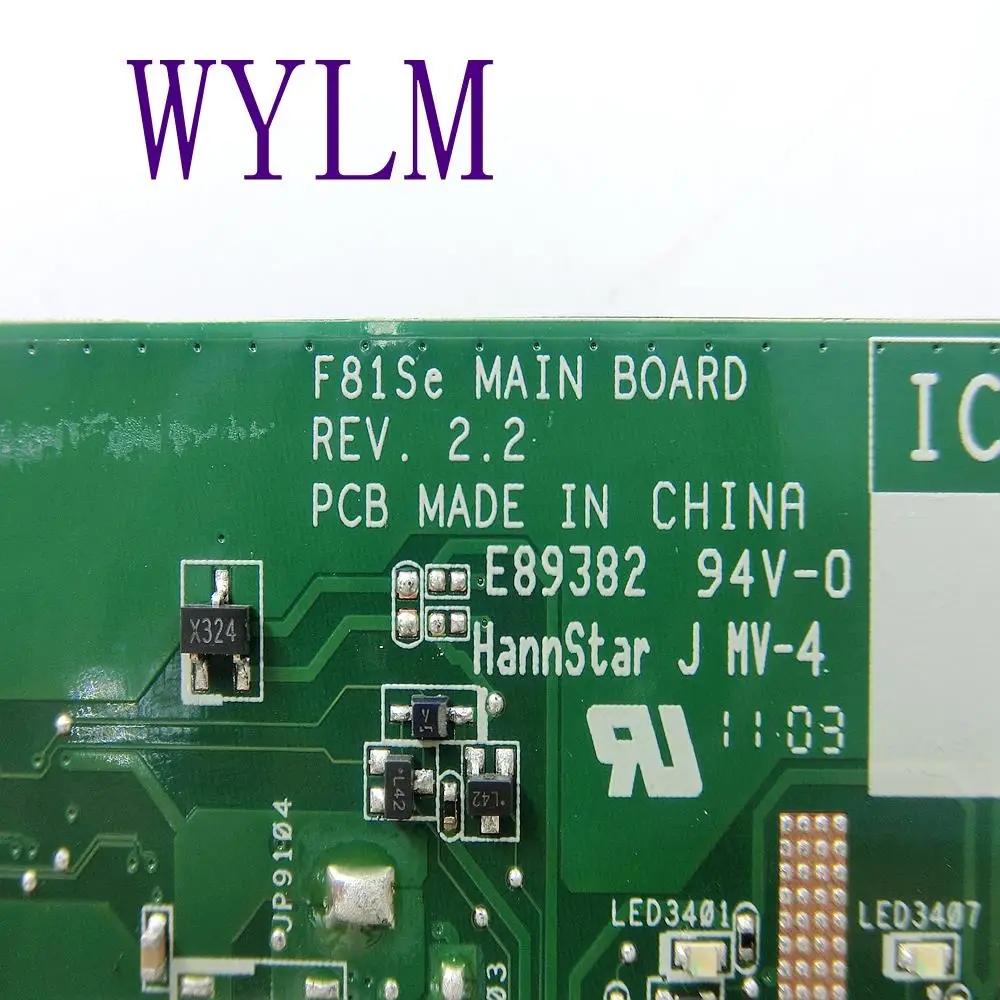 F83SE Материнская плата Asus F83S F81SE X88S F81S ноутбука REV2.2 HD 4570 60 NVWMB1000 B12 100% тестирование